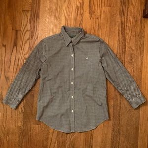 Ralph Lauren Gingham Button Down Ladies Small